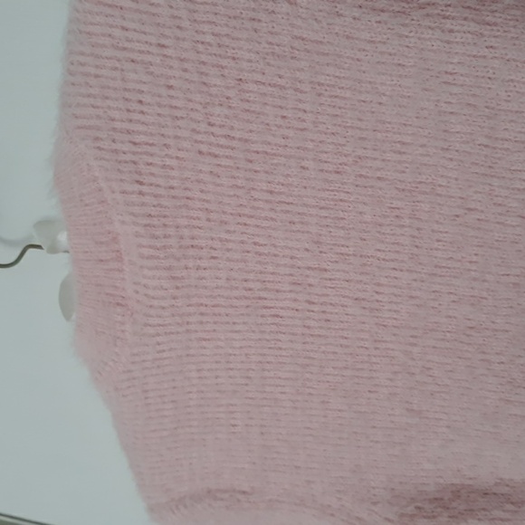 NOBO Pastel Pink Fuzzy Pullover Sweater Soft Cozy NWOT Rhinestones Hearts sz S - Picture 6 of 8